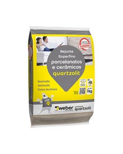 Rejunte Porcelanato Cinza Outono Quartzolit 1kg