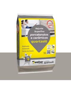 Rejunte Porcelanatos e Cerâmicas 1KG Cinza Outono Quartzolit