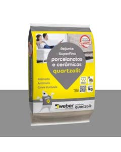 Rejunte Porcelanatos e Cerâmicas 1KG Cinza Ártico Quartzolit