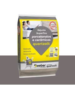Rejunte Porcelanatos e Cerâmicas 1KG Preto Grafite Quartzolit