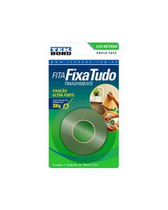 Fita Dupla Face Acrílica para Uso Interno Transparente 19mm x 2m Tekbond